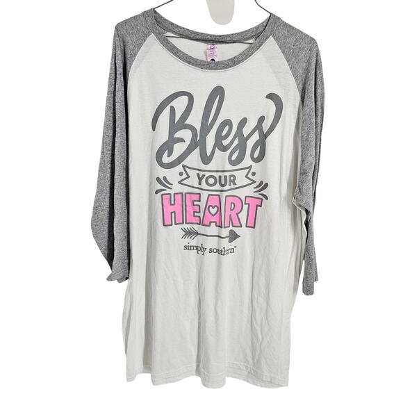 Simply Southern Tops - Simply Southern Bless Your Heart Womens Size Extra Large XL
